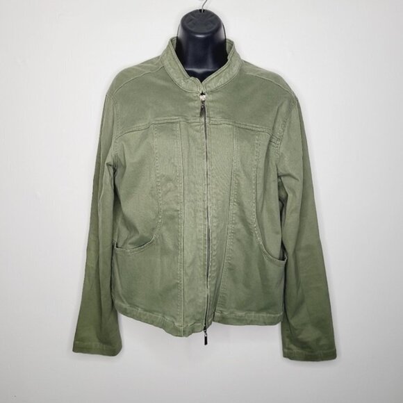 Cache Creek Jackets & Blazers - Cache Creek Vintage Olive Lightweight Racer Jacket